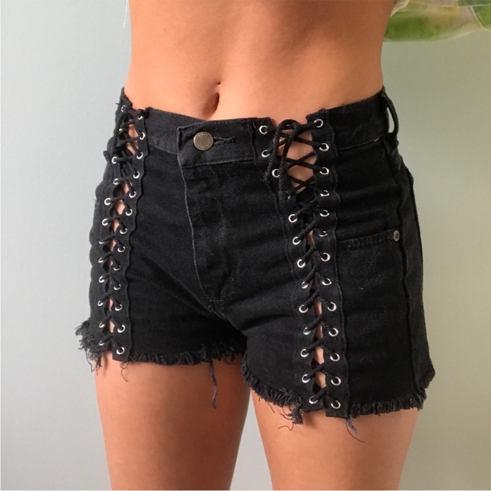 LF Furst of a Kind Vintage lace up cutoff shorts
